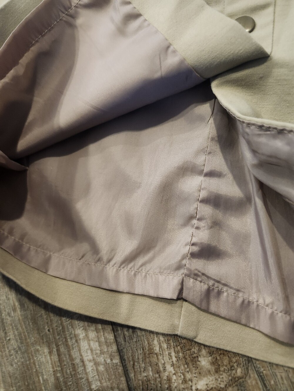 Worthington Petite Khaki Button Front Pencil Skirt | Women's 6P | Lined Business - Picture 6 of 9